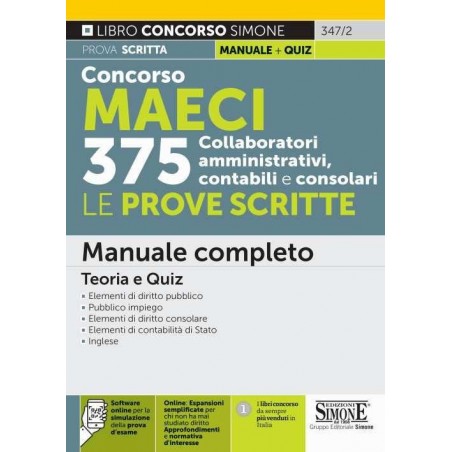 Concorso MAECI 375. Collaboratori, amministrativi, contabili e consolari.