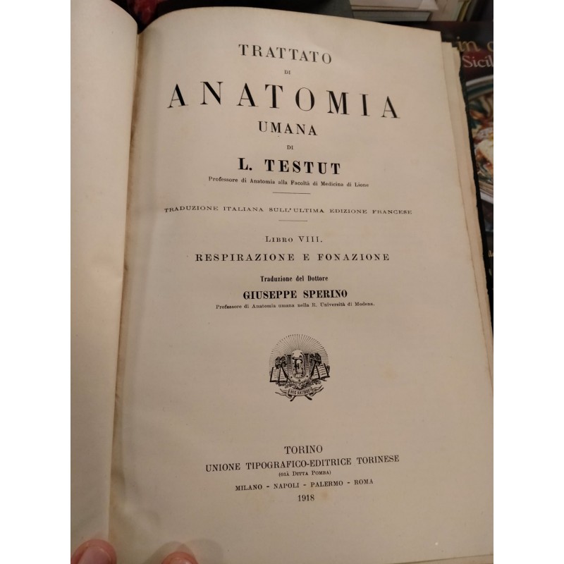 Trattato di anatomia umana - libro VIII respirazione e fonazione